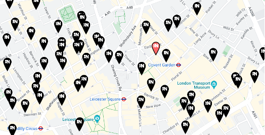 Bars in Covent Garden, Leicester Square and Tottenham Court Road