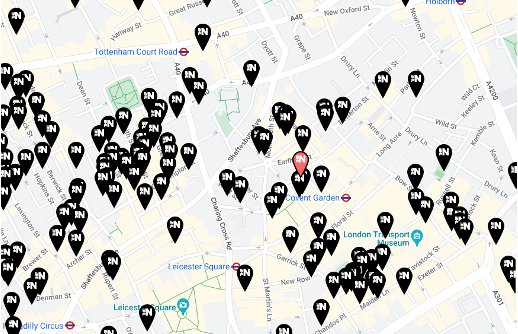 Restaurants in Covent Garden, Leicester Square and Tottenham Court Road